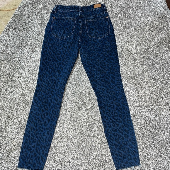 Judy Blue Women SZ 5/27 Animal Print Skinny Fit Raw hem Mid Rise Cheetah Jeans - Picture 10 of 11